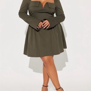 Fashion Nova Olive Green Dress Size 1XL